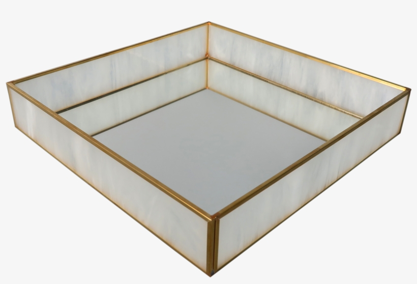 Milk Glass And Brass Box - Wood, transparent png #7928715