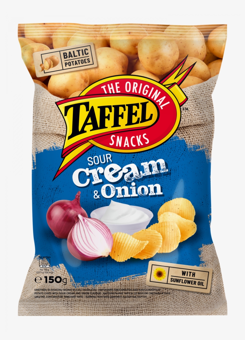 Potato Chips With Sour Cream And Onion Flavour - Taffel, transparent png #7930446