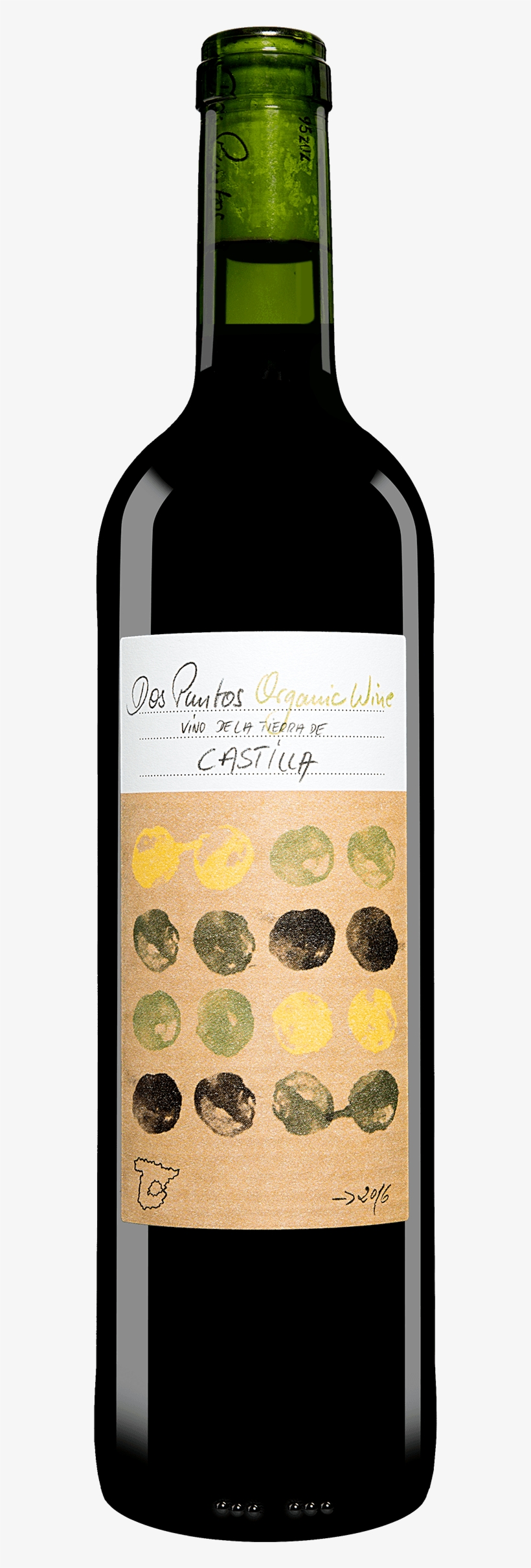 2016 Dos Puntos Organic - Wine Bottle, transparent png #7932182