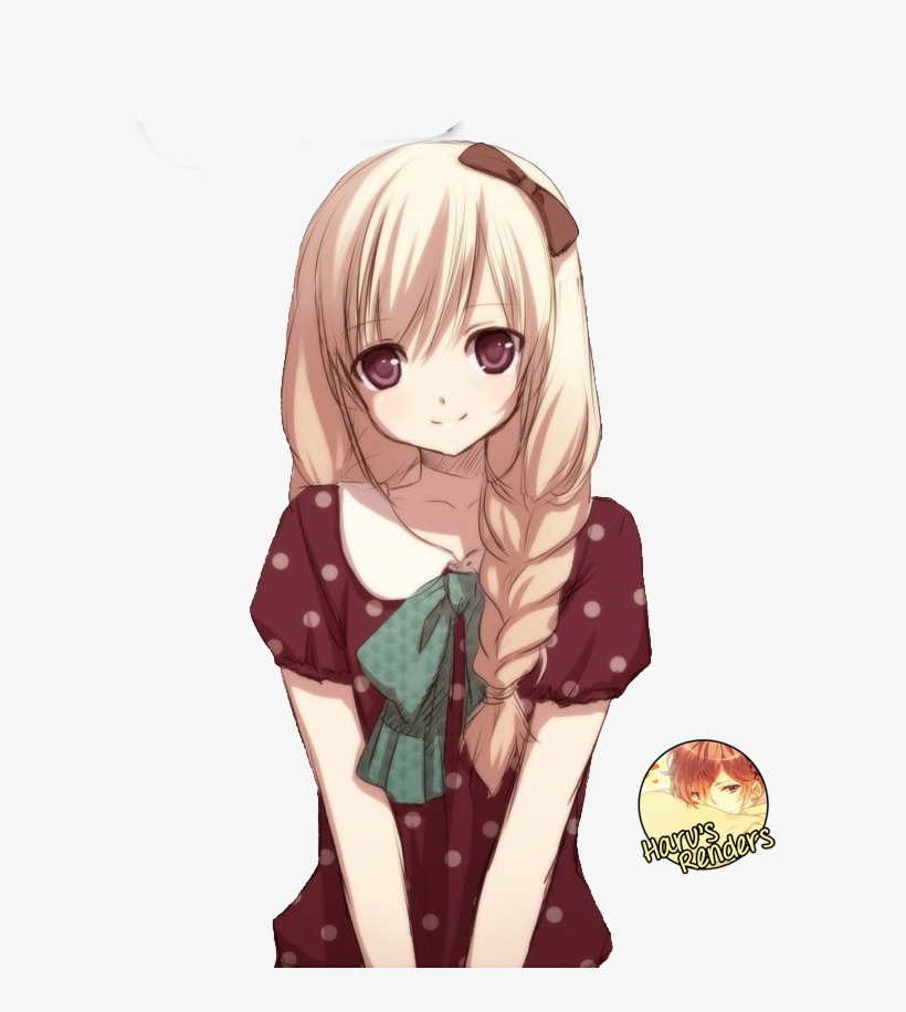 Cute Blonde Anime Girl - Cute Anime Girl Png, transparent png #7932345