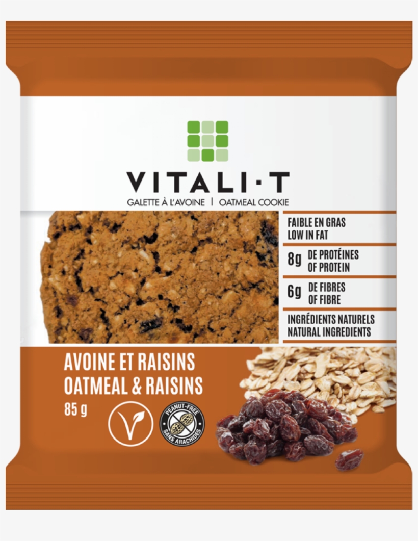Oatmeal & Raisins Oatmeal Cookies - Cookie, transparent png #7932614