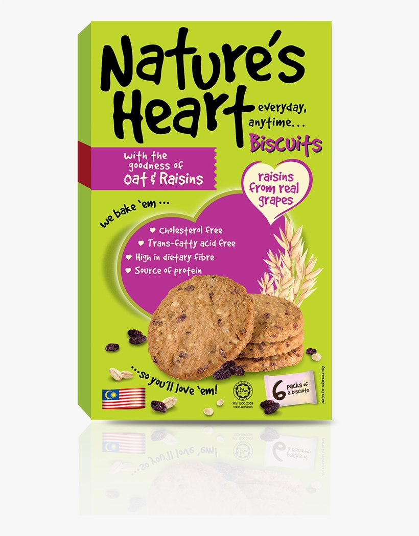 Oat Biscuits With Raisins - Nature's Heart, transparent png #7933032