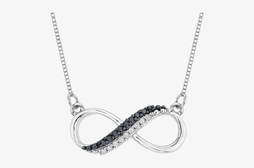Pe0598bk-09v - Black Diamond Infinity Necklace, transparent png #7933189