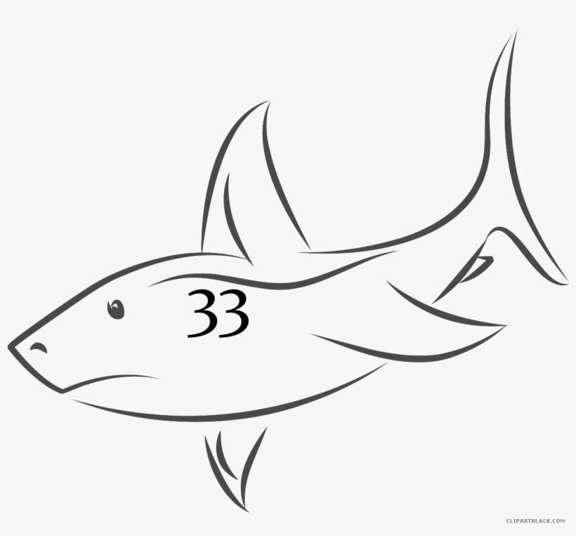Shark Page Of Clipartblack Com Outline Animal - Cool Drawing A Shark, transparent png #7933665