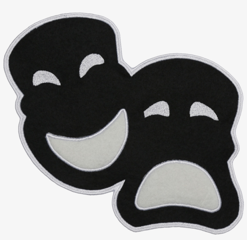 Pa317 Drama Masks Black Patch - Cartoon, transparent png #7934555