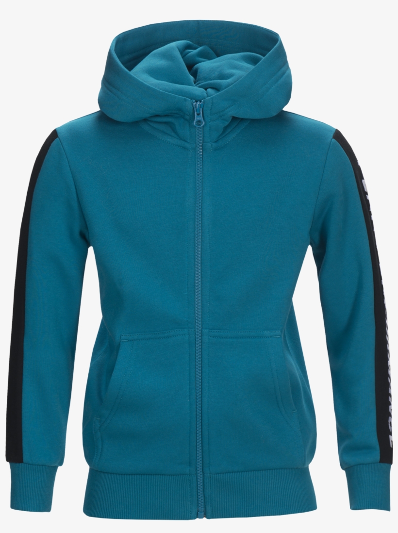 Kids Season Cotton Blend Zip Up Hoodie Deep Aqua - Hoodie, transparent png #7935136