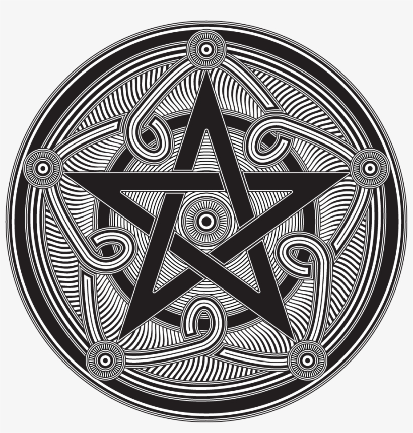 Satanic Pentagram Coloring Pages With Celtic Tattoo - Pagan Pentagram, transparent png #7935443