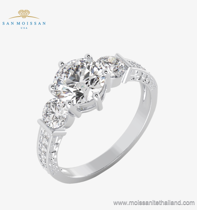 Silver Engagement Ring With Moissanite - Pre-engagement Ring, transparent png #7935537