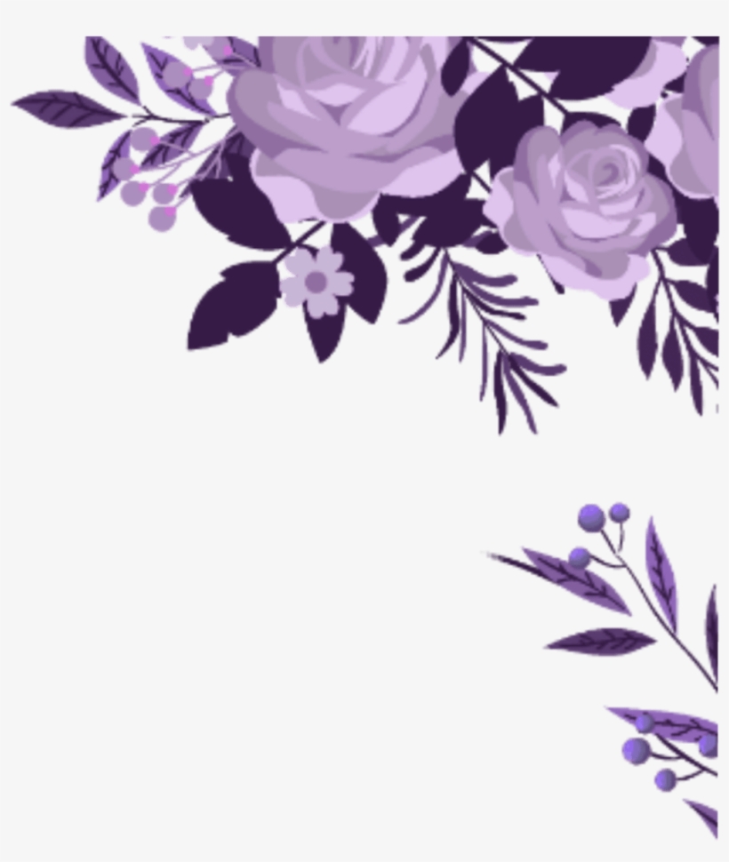 Ftestickers Watercolor Flowers Border Corner - Water Color Flowers Border, transparent png #7937125