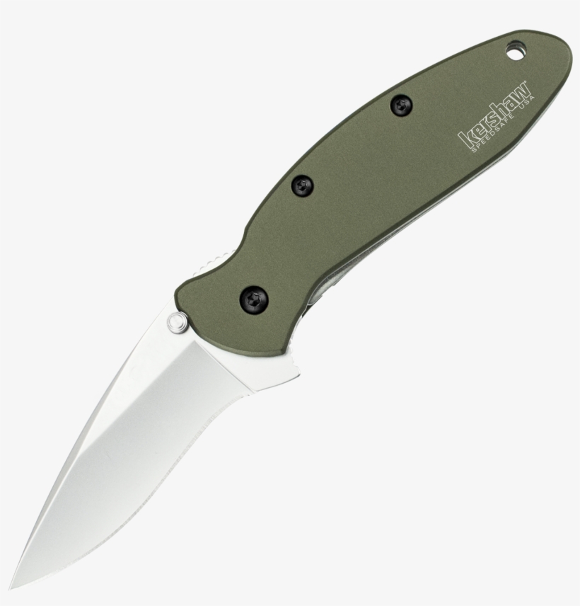 Kershaw Scallion Folding Knife, Olive Drab 6060-t6 - Utility Knife, transparent png #7938384