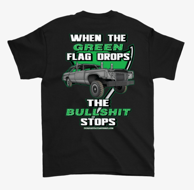 Green Flag Drops Wagon - T-shirt, transparent png #7939391