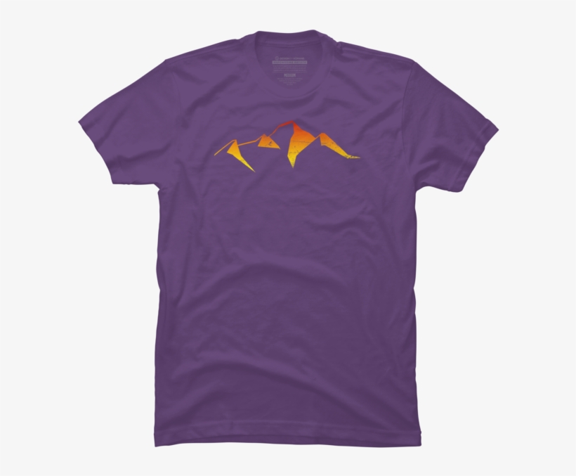 Abstract Mountain Sunset Logo - Negative Space T Shirt Design, transparent png #7939732