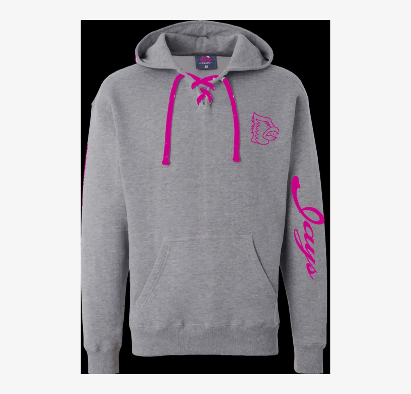 Limited Addition Hoodie With Pink Mascot And Jays Down - Hoodie, transparent png #7940595
