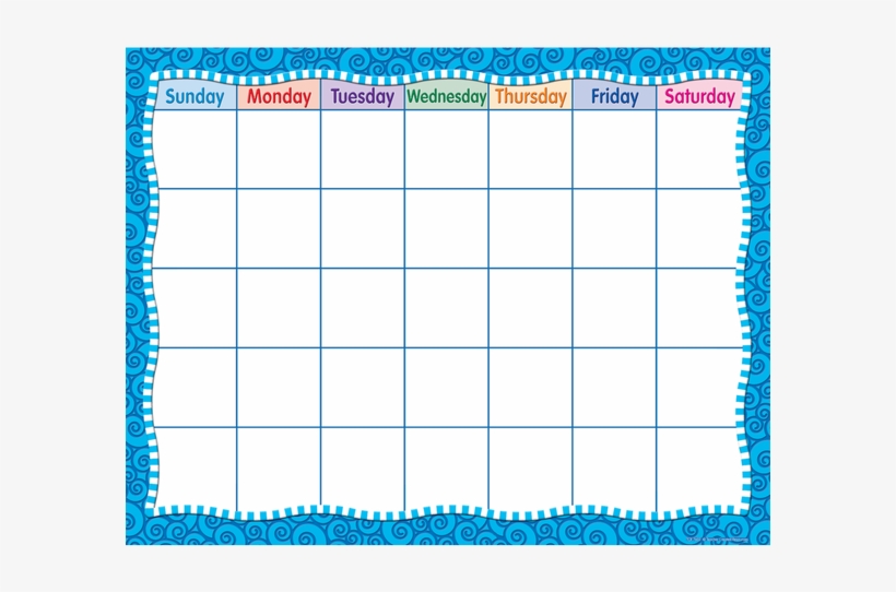 Blue Swirls Calendar Chart - Number, transparent png #7940932