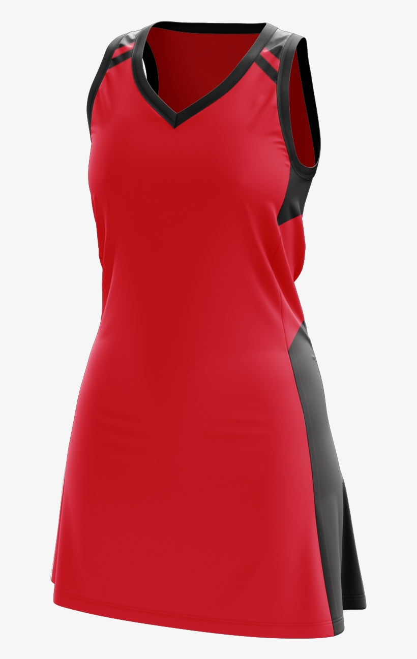 Essential Netball Dress Red/black - Little Black Dress, transparent png #7941234