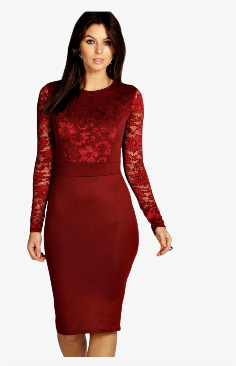 Long Sleeve Dress Png Image - Dress, transparent png #7941762