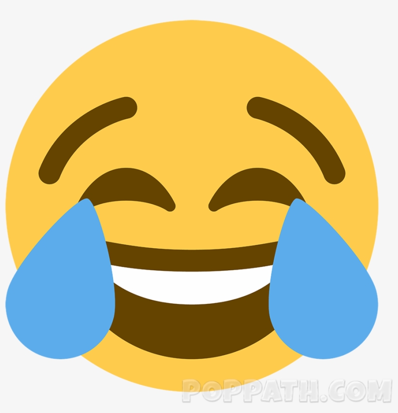 How To Draw A Tears Of Joy Emoji Pop Path - Crying Laughing Emoji Discord, transparent png #7941825