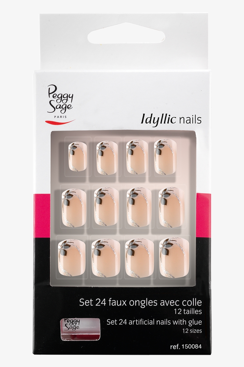 Kit Of 24 Idyllic Nails Artificial Nails - Faux Ongles Peggy Sage, transparent png #7942515