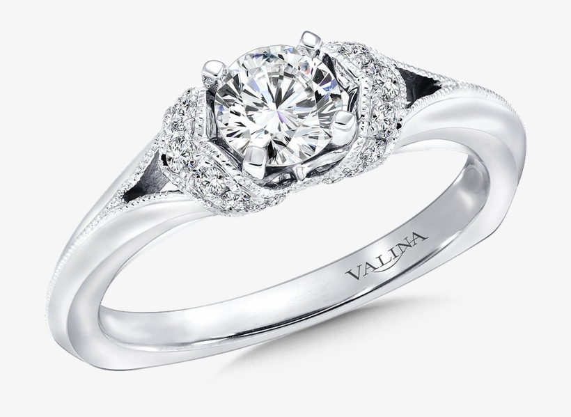 Valina Mounting With Side Stones - Engagement Ring, transparent png #7942724