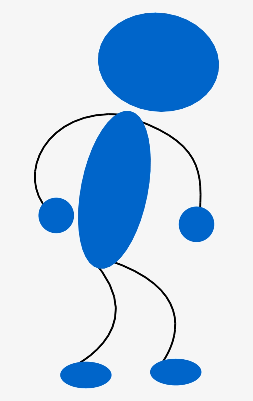 Blue Man Standing Alert - Clip Art, transparent png #7943168