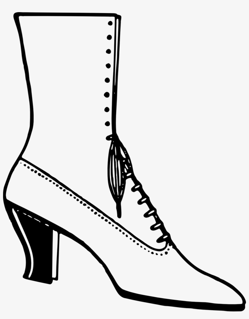 Boot Shoe Woman& - Food Clipart Black And White Shoes, transparent png #7944111