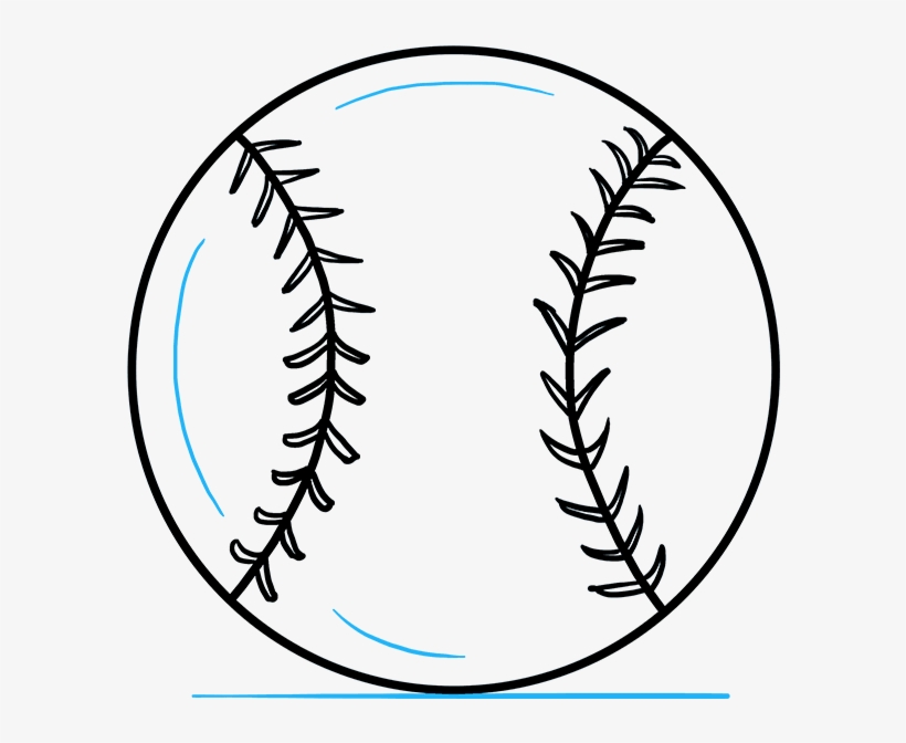 How To Draw Baseball - Black And White Cartoon Baseball, transparent png #7944780