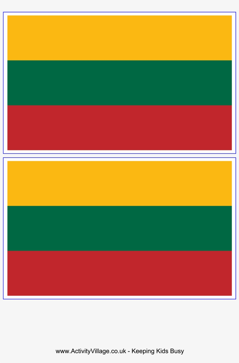 World Flags Flash Cards - Lithuania Flag Printable, transparent png #7946009