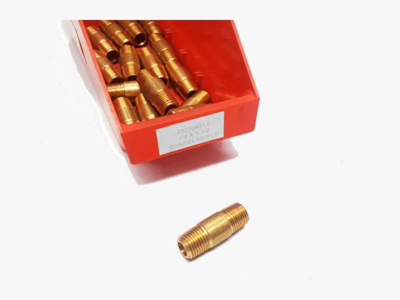 Brass Fitting 1/4 X 1/2 Barrel Nipple - Bullet, transparent png #7946782