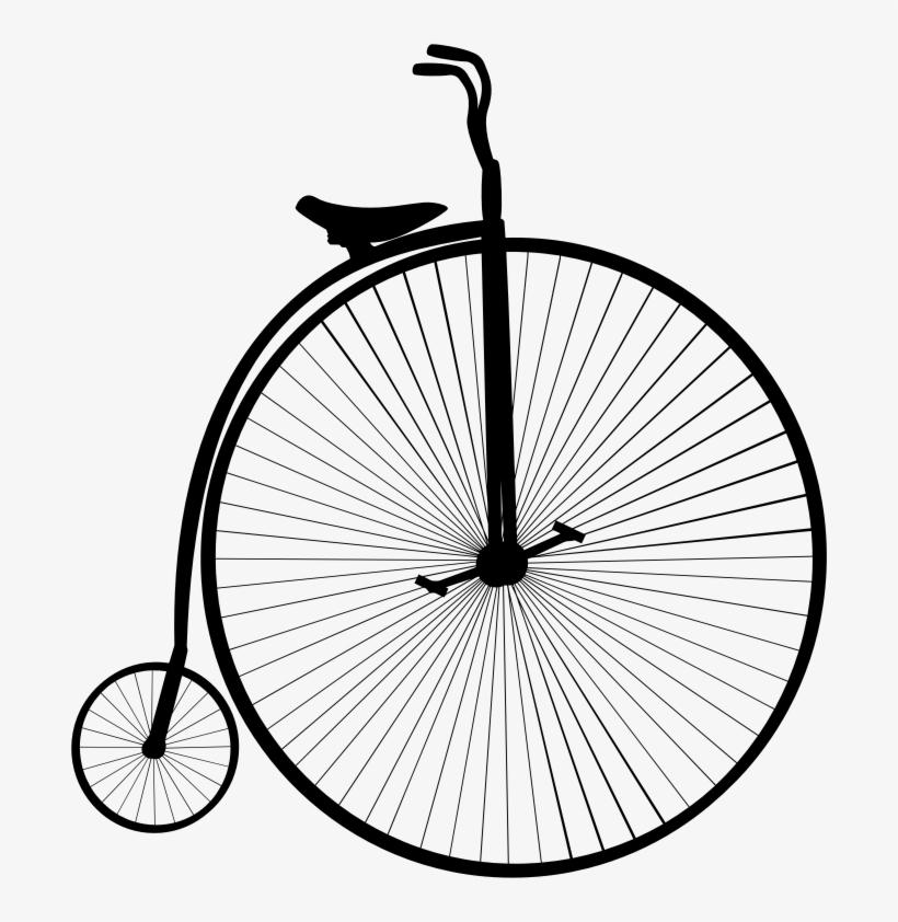 Penny Farthing Bicycle Silhouette - Penny Farthing Bike Outline, transparent png #7947710