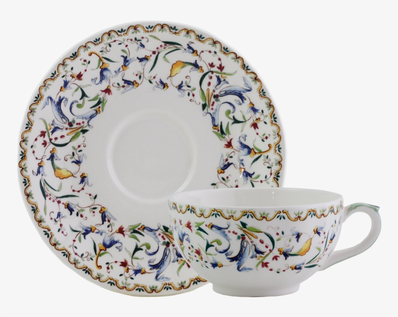 Coffret De 2 Tasses Et Soucoupes À Thé En Faïence - Gien Toscana, transparent png #7948881