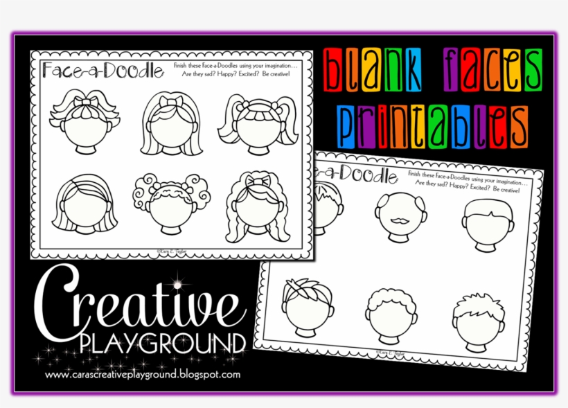 Click Here For These Blank Faces Printables, transparent png #7948996