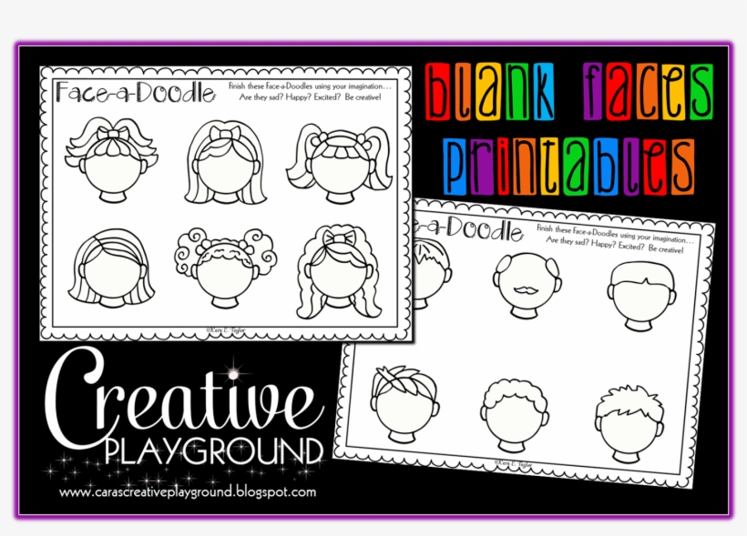 Click Here For These Blank Faces Printables, transparent png #7948996