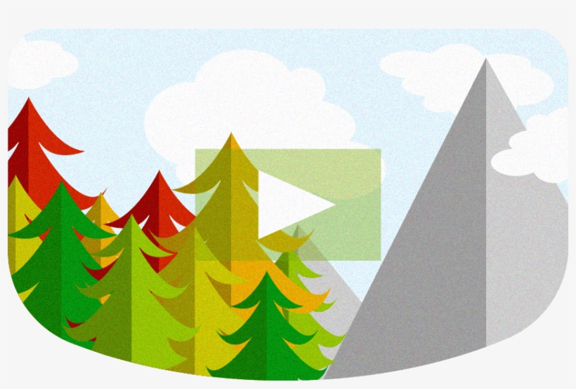 Video Rounded Corner Cutout With Trees And Mountain - Illustration, transparent png #7949332