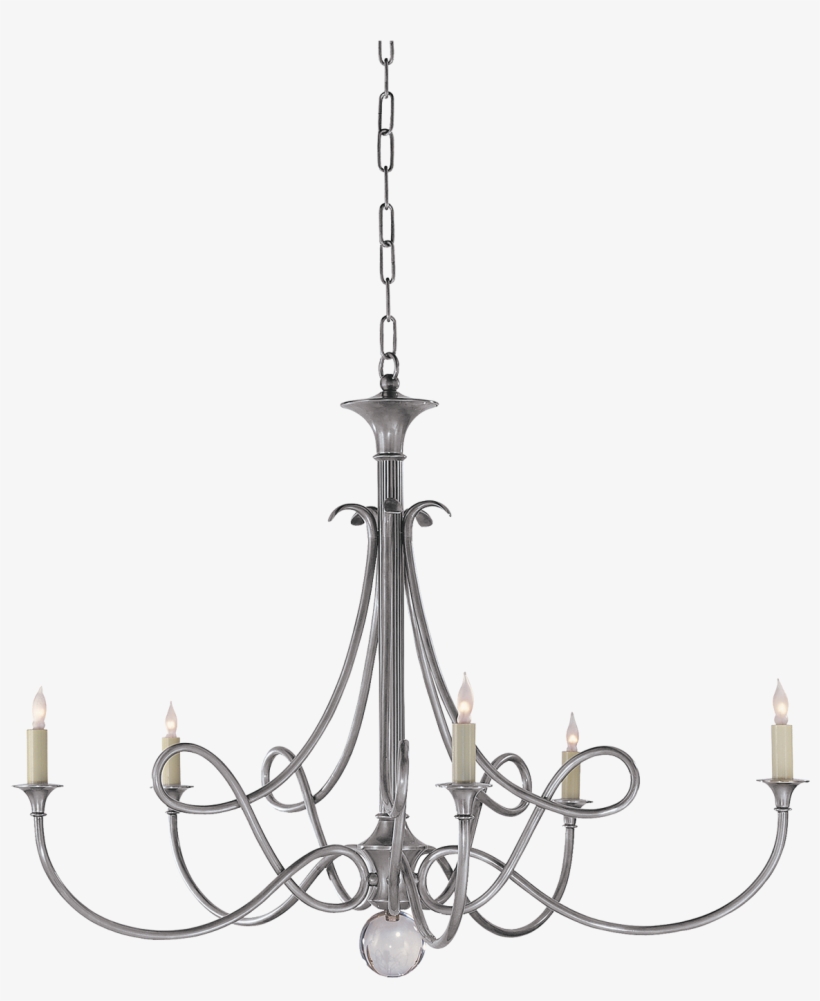 Double Twist Large Chandelier Antique Silver - Chandelier, transparent png #7951029
