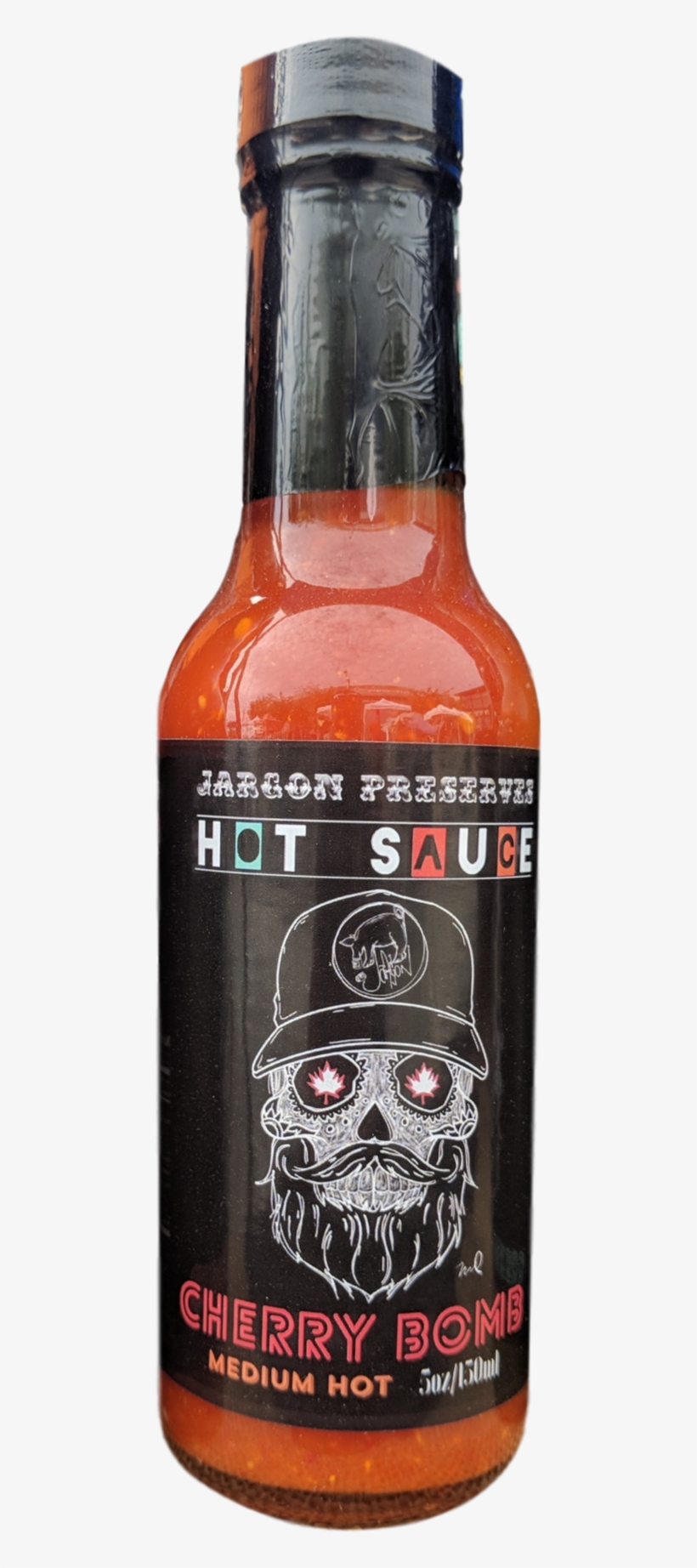 Jargon Preserves Cherry Bomb Hot Sauce - Beer Bottle, transparent png #7951302