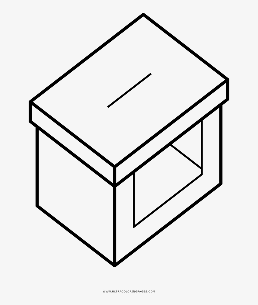 Ballot Box Coloring Page - Figura Simétrica, transparent png #7951518
