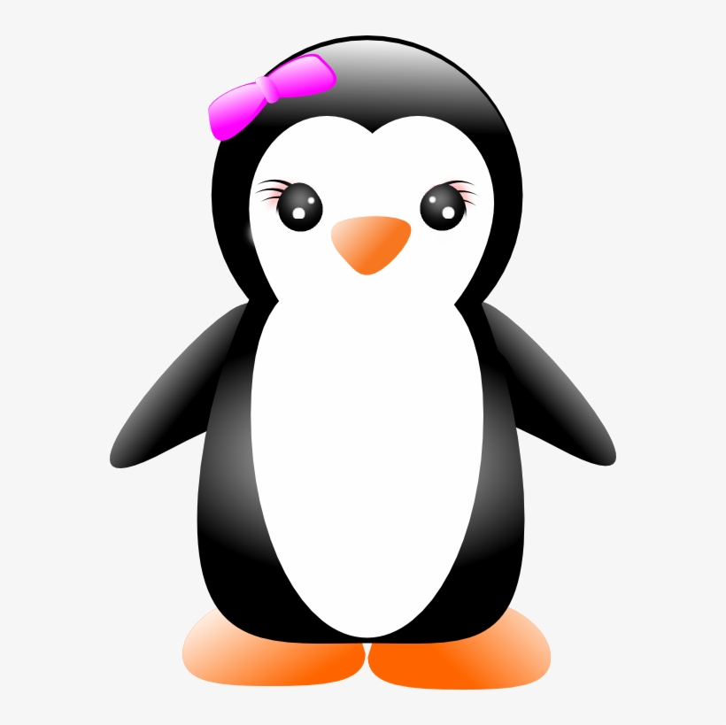 Girl Clipart Penguins - Cute Cartoon Girl Penguin, transparent png #7953540