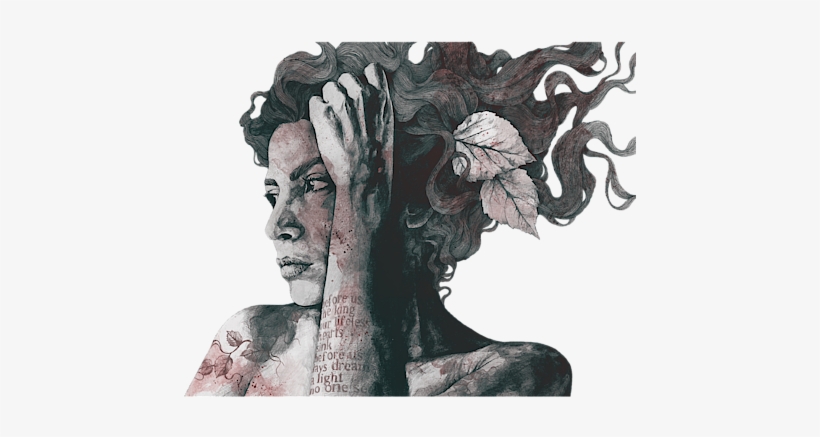 Click And Drag To Re-position The Image, If Desired - Mujer Rota Dibujo, transparent png #7954011