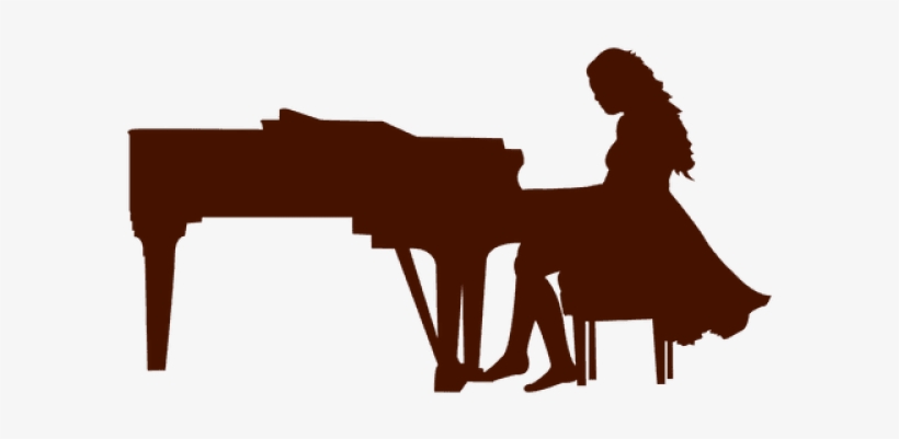 Drawing Of A Girl Playing The Piano, transparent png #7954429