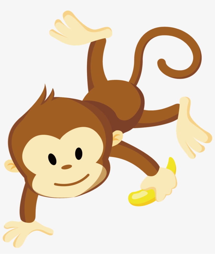 Chimpanzee Cartoon Clip Art - Monkey With Bananas Clipart, transparent png #7954651