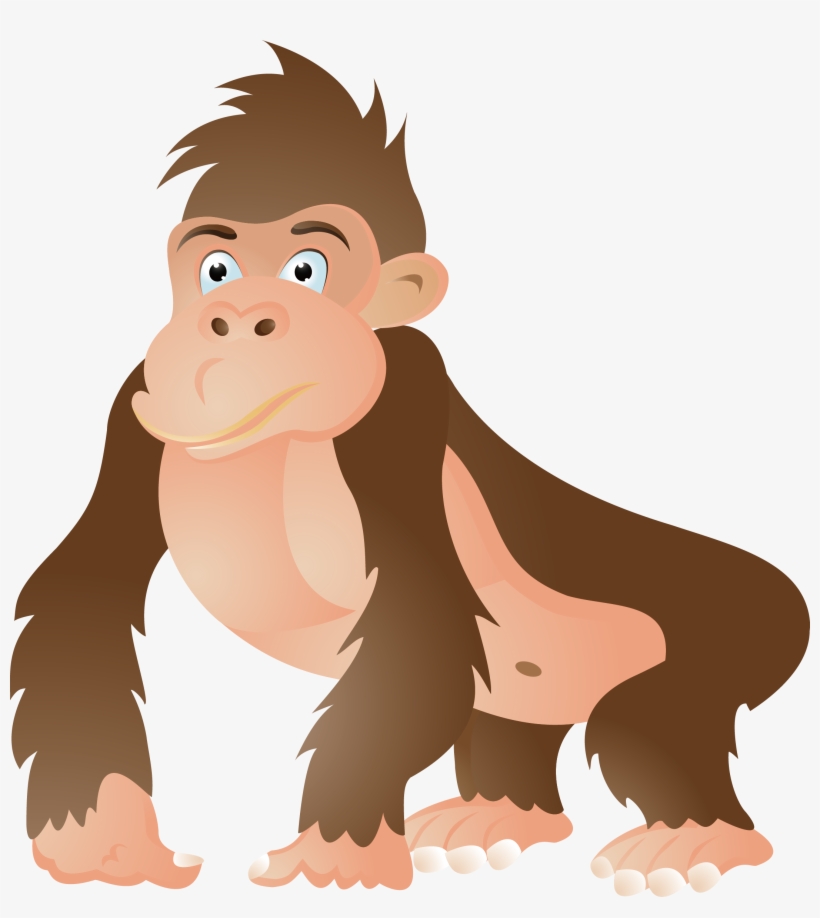 Gorilla Ape Chimpanzee Cartoon Clip Art - Ape Clipart, transparent png #7954794