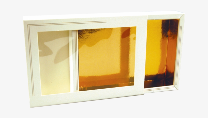 Chocolade Letter, Cardboard, 196x141x38mm, White/gold - Chocoladeletter Doosje, transparent png #7955045