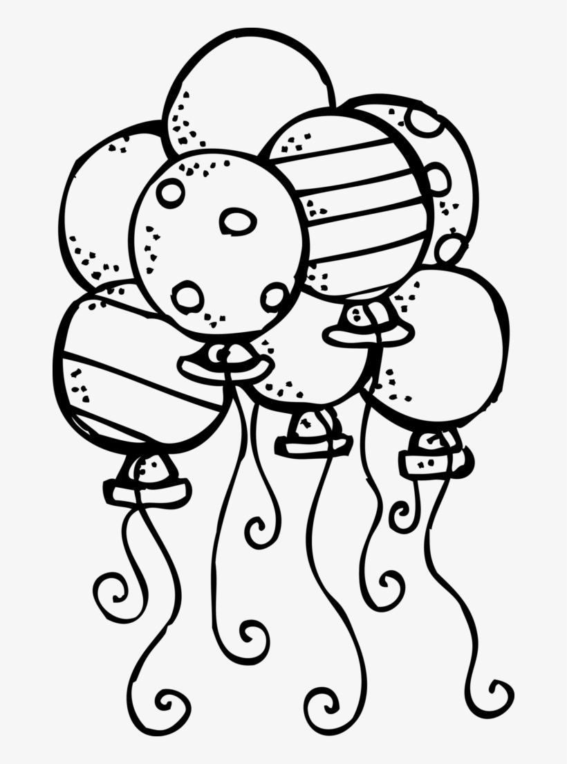 Back To School Clipart Black And White Balloon - Black And White Clip Art Balloons, transparent png #7955319