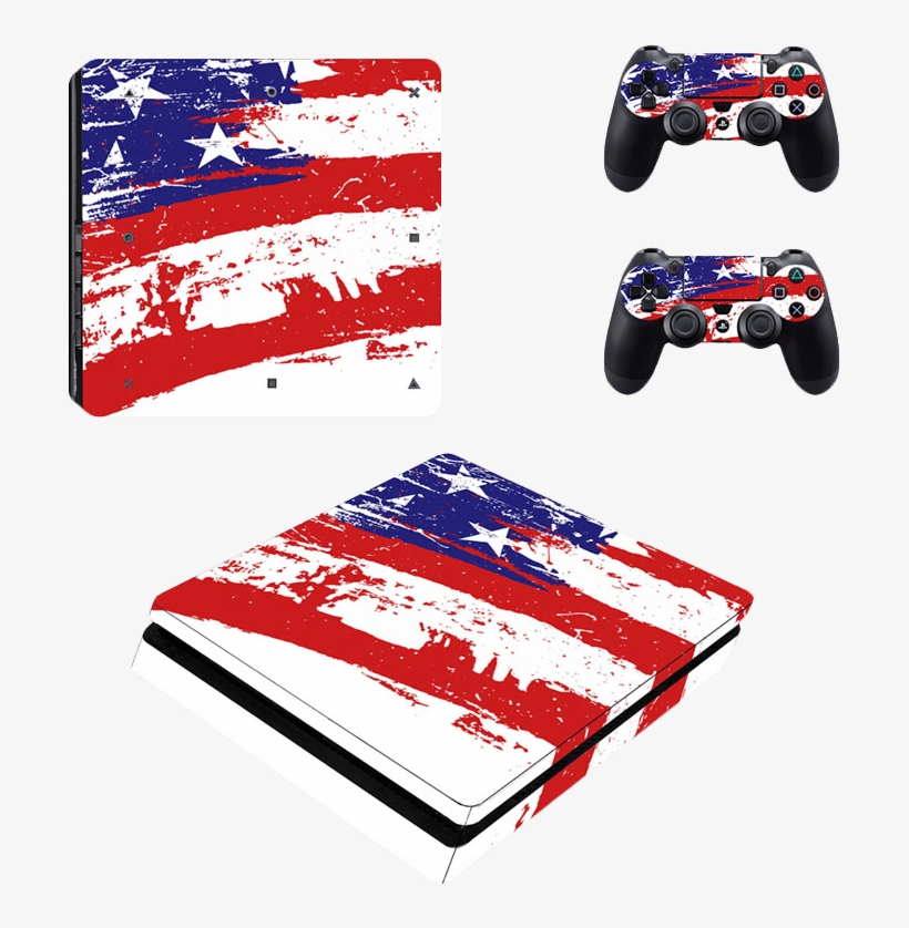 Ps4 Slim Skin Usa Graffiti Flag - 4th Of July Open, transparent png #7955320