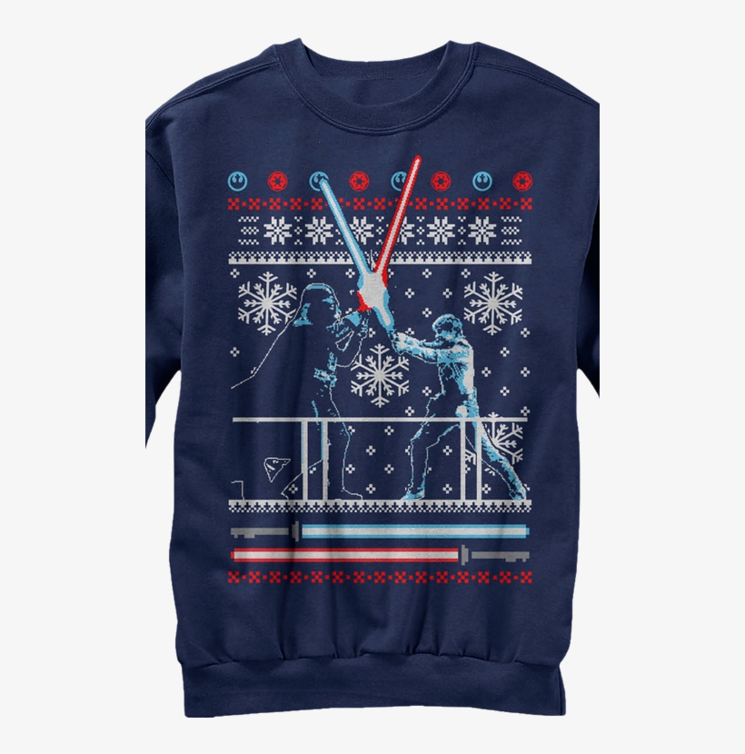 Lightsaber Duel Faux Ugly Transparent Background - Christmas Star Wars T Shirts, transparent png #7955658