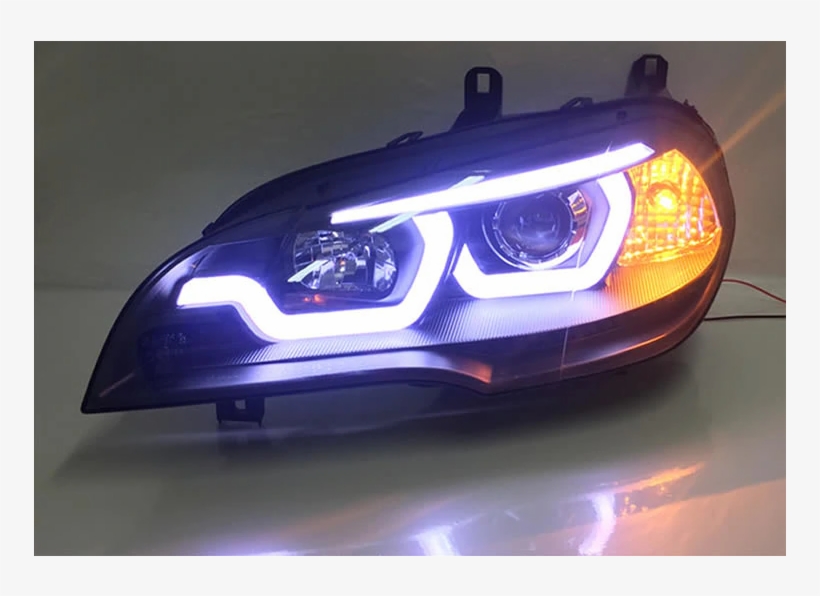 Custom Headlights Bmw X5 E70 Led Jy - Bmw X5 E70 Headlights, transparent png #7957213