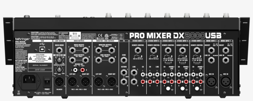 7-channel Dj Mixer With Usb/audio Interface - Mixer Behringer Dx 2000, transparent png #7957829