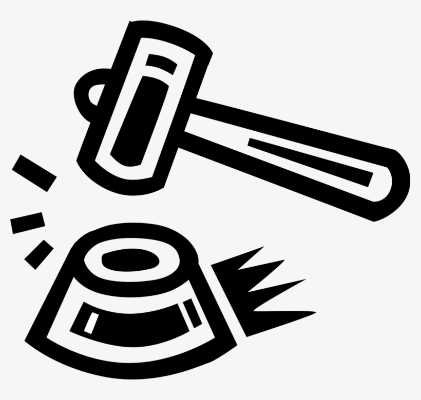 Vector Illustration Of Judge's Gavel Ceremonial Mallet - Emblem, transparent png #7959870