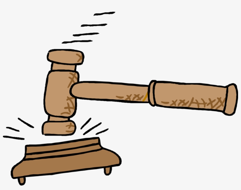 Vector Illustration Of Judge's Gavel Ceremonial Mallet - Cartoon Judge Hammer, transparent png #7960135