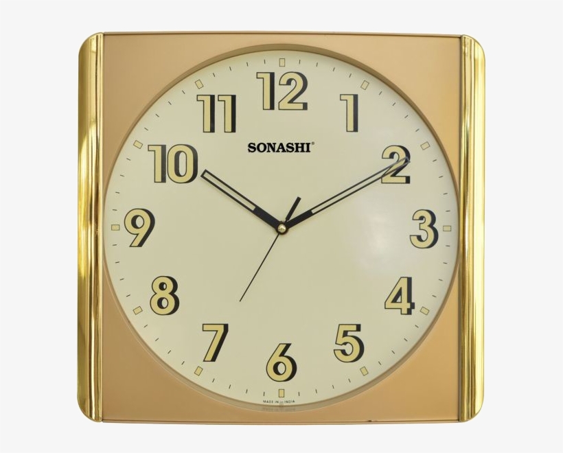Sonashi Swc-808s Wall Clock Silent Sweep Movement Gold - Quartz Clock, transparent png #7960245